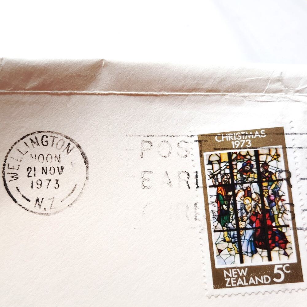 1973 New Zealand Christmas 5c Stamp Full Cover Wellington Postmark